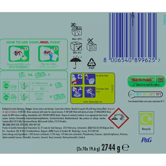 (Free Shipping)Ariel All in One Pods, 140 Wash