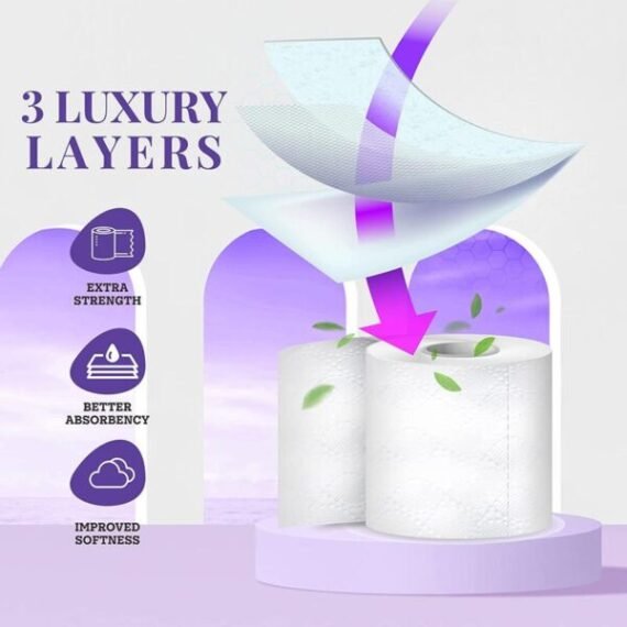 60 Roll Bulk Buy – Quilted 3 Ply LavenderFragranced Toilet Rolls