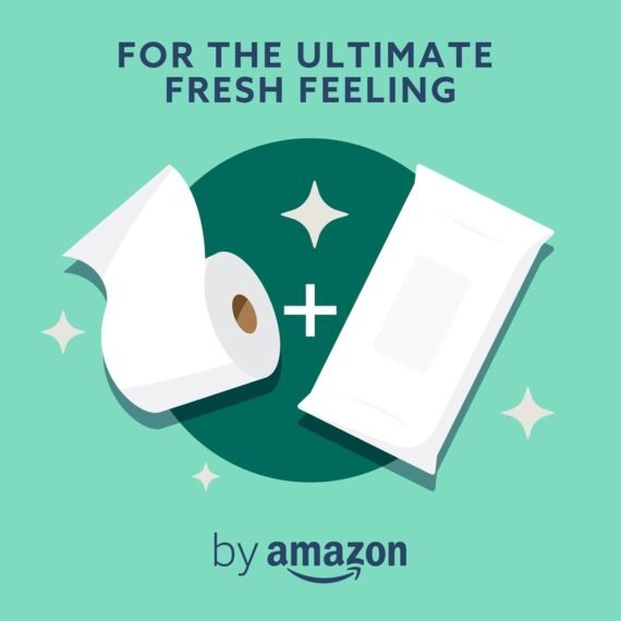 by Amazon Gentle Moist Toilet Tissues with Aloe Vera, Flushable, 240 Count (6 Packs of 40 sheets) (Previously Presto!)