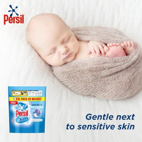 Persil Non Bio 3 in 1 Washing Capsules laundry capsules gentle next to sensitive skin for outstanding stain removal in quick & cold washes 48 washes