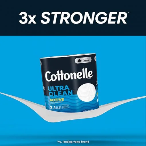 【2024 Flash Sale + Free Shipping】Cottonelle 24 Family Mega Rolls Ultra Clean Toilet Paper with Active CleaningRipples Texture (24 Family Mega Rolls = 132 Regular Rolls,388 Sheets per Roll)-toilet paper