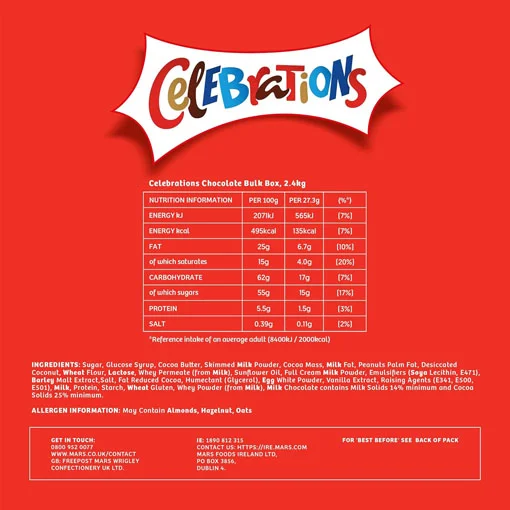 【2024 Black Friday Sales + Free Shipping 】Celebrations Milk Chocolates Gift Bulk Box 2.4kg